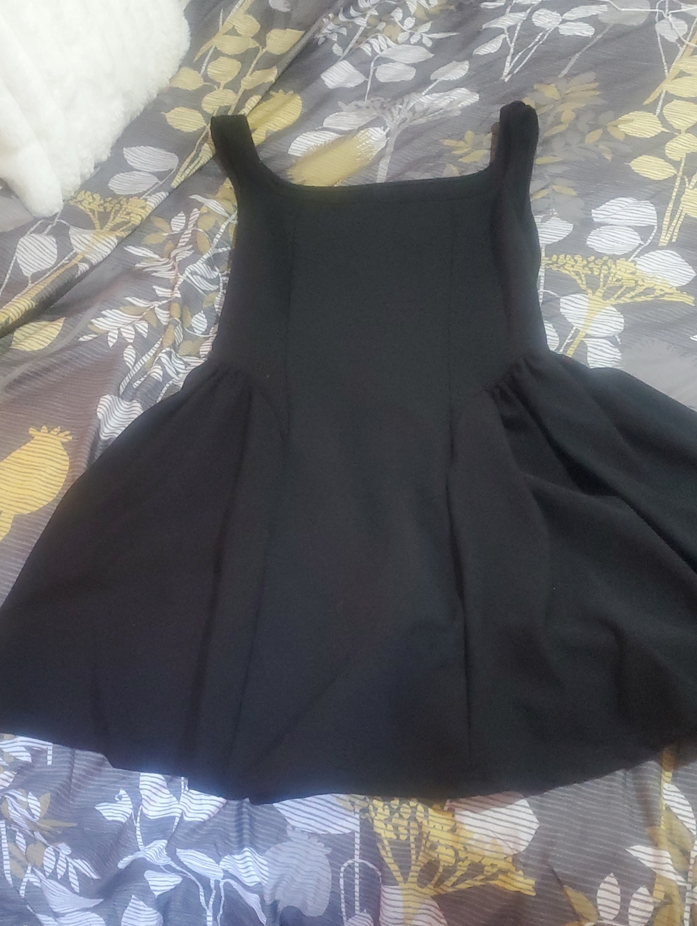 SHEIN Black Square-Neck Mini Fit & Flare Dress